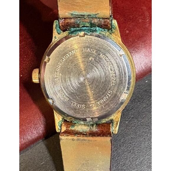 VTG Unisex 33mm Gold Tone Clinton 17 Jewel Watch, Heavy Case, Screw Case,Repair